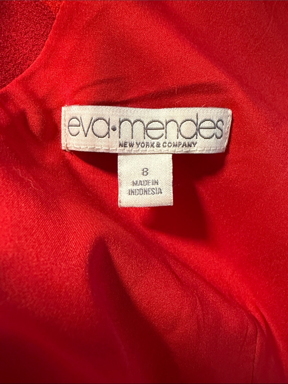 Eva Mendes for New York & Company Red Peony Fit and Flare Belted Dress - Picture 5 of 5
